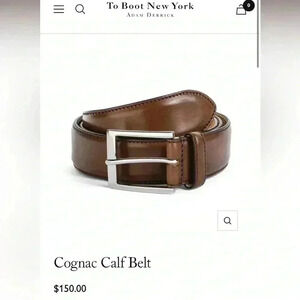 To Boot New York ADAM DERRICK Cognac Calf belt sz 38 preloved